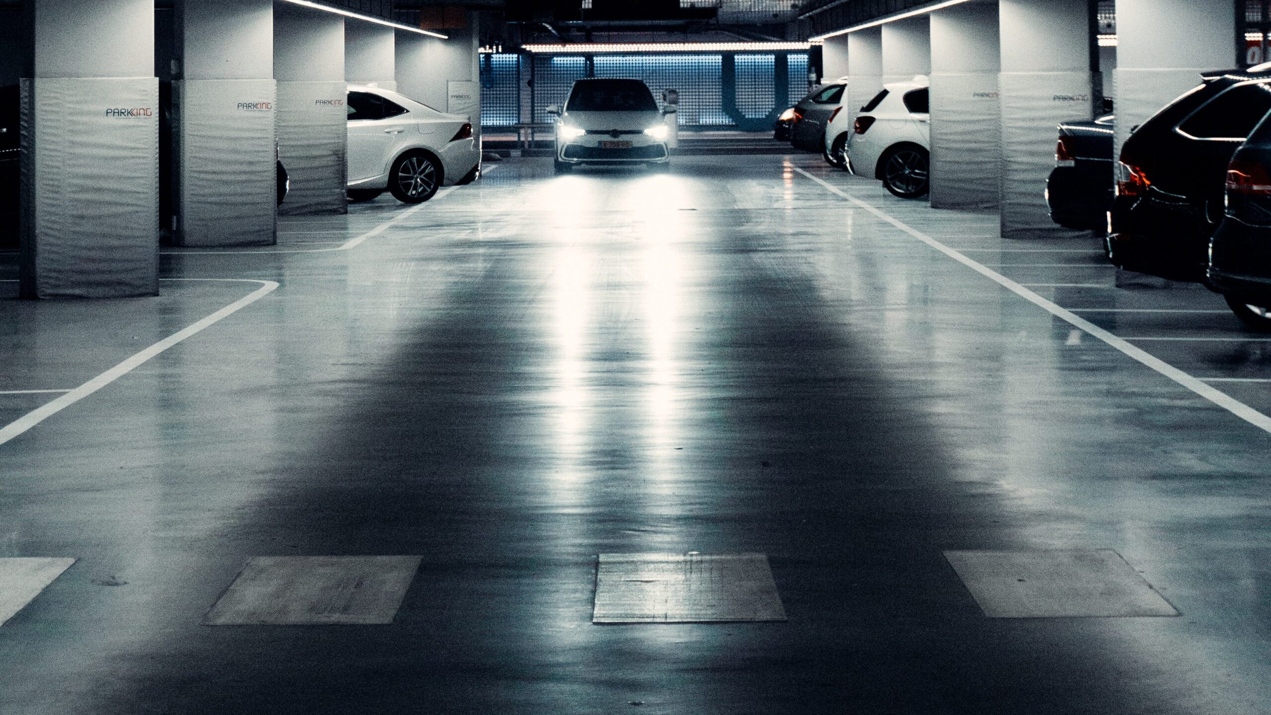 background of a clean parking garage
