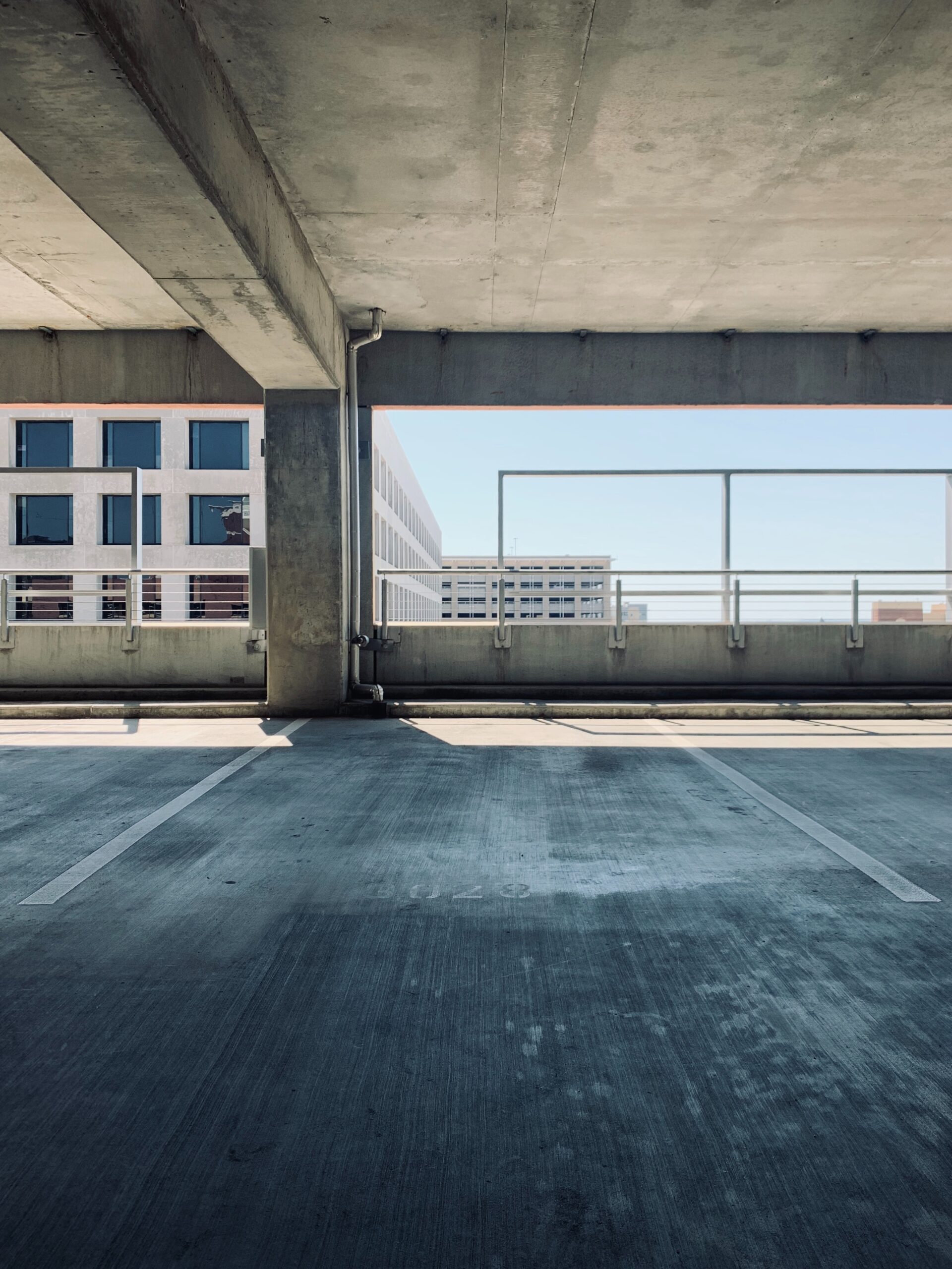 background image of a parking garage to be cleaned