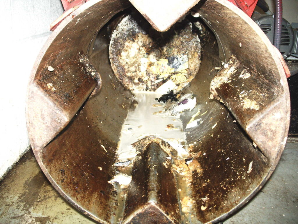 this is a gross look inside a trash chute.