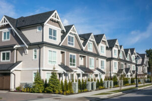 Row of the new townhouses. Power washing in CT, MA and RI