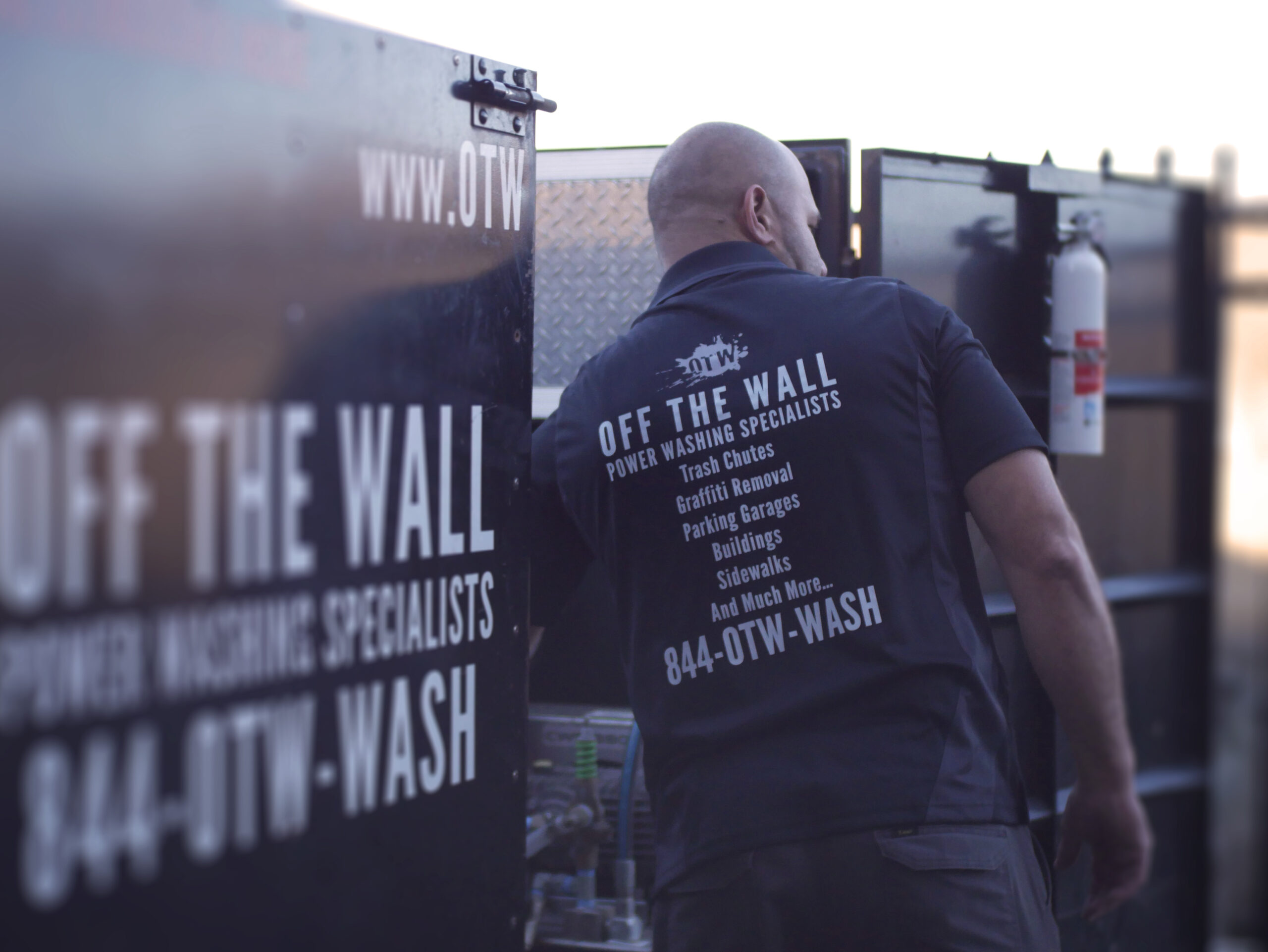 photo of an OFF THE WALL Power Washing team member